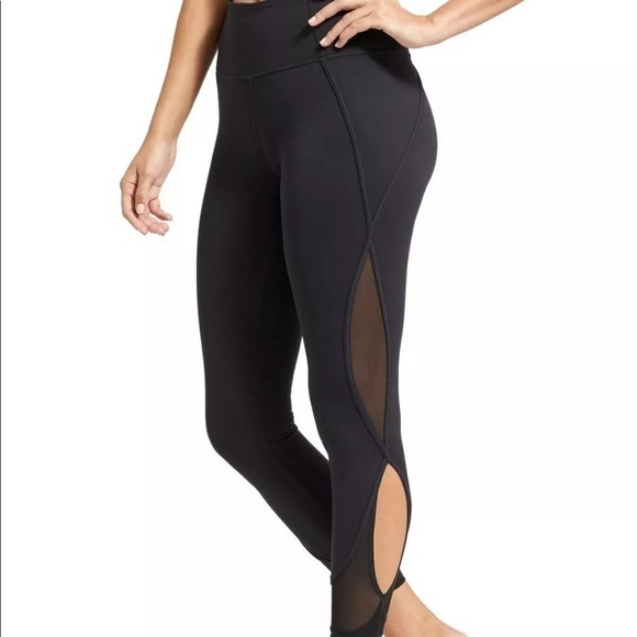 Athleta Mesh Salutation XXS Black 7/8  Legging - Picture 2 of 9
